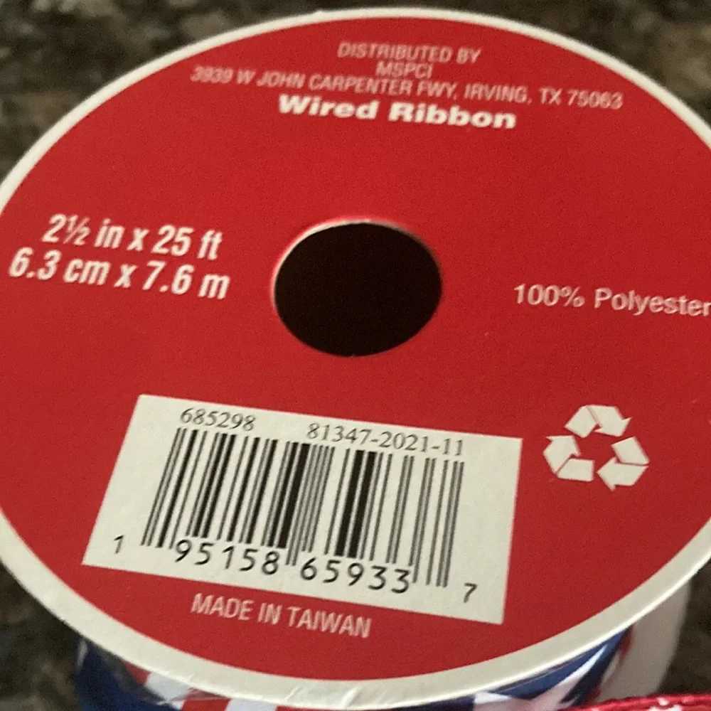 CELEBRATE IT WIRED RIBBON LITCOF 3 NWT